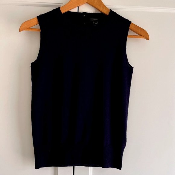 J. CREW Navy Blue Merino Wool Vest - Picture 1 of 9
